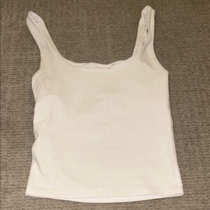 Carbon38 White Wide Scoop Melt Tank Top